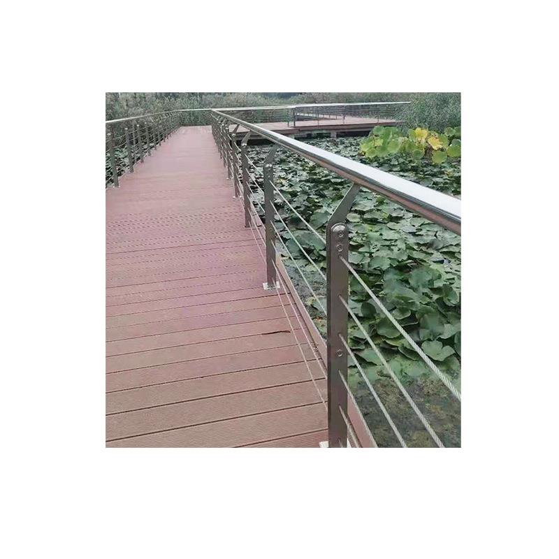 景区河道绳索钢索拉索护栏桥梁不锈钢绳索护栏杆钢丝绳护栏厂家图片