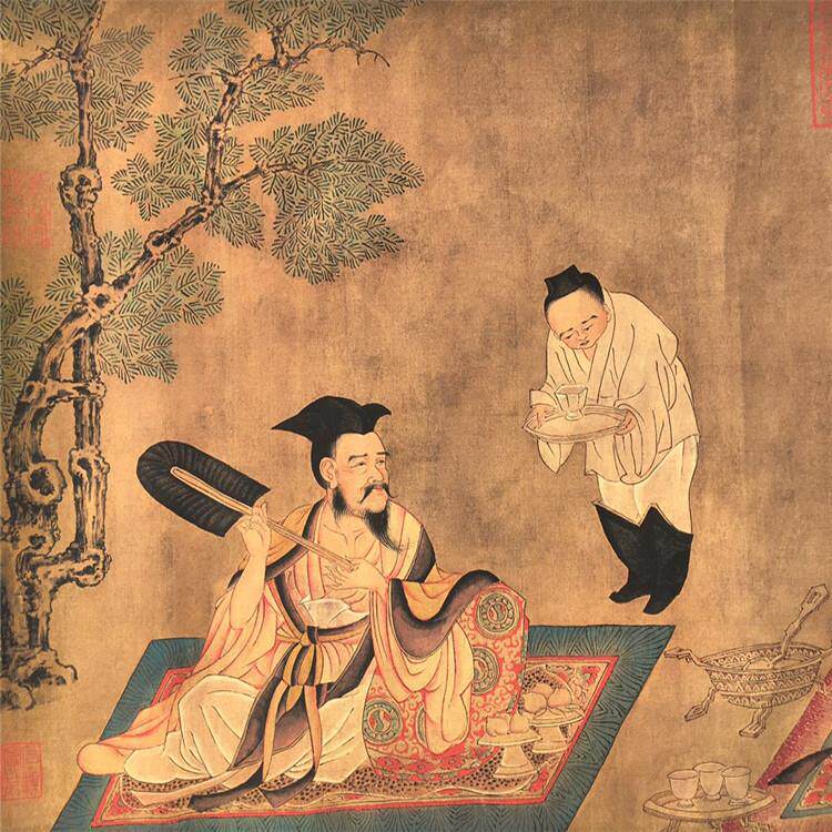 古玩3402字仿古做旧工艺品画名长卷手卷字画高逸图卷室内装饰人画