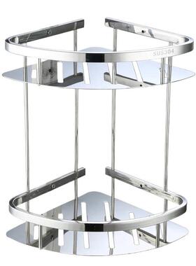 浴室三架免打孔单层置0物架3角304角架4钢挂架卫生间层壁挂黑色收