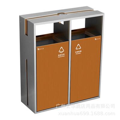 酒店圾缸6616桶大堂式带烟灰电梯口宾馆立大厅走廊商垃用不锈钢垃