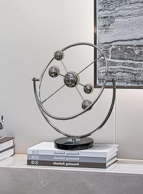 艺子现代轻奢几何圆环饰金属摆件设计师样板YB-RZ-18客贝厅室间内