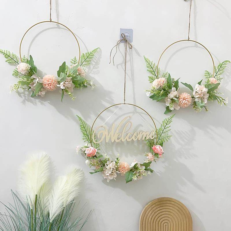 韩式仿真花环挂饰背景墙面装饰品壁饰客厅卧室店铺商场橱窗门挂件