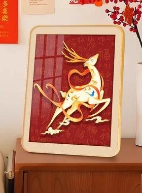 福禄摆件门口装饰品创意立体摆台画入户玄关鞋柜斗柜桌面摆件画