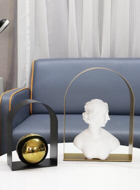 现代轻奢金属拱门摆件样板房电视柜客厅书柜玄关酒柜家居软装饰品