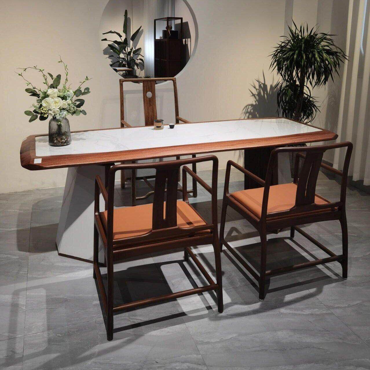 新中式白蜡木茶桌椅组合现代简约客厅实木茶台茶室办公岩板泡茶桌,住宅家具,家用茶台/茶桌,淘宝优惠券,粉丝福利购,淘宝优惠卷