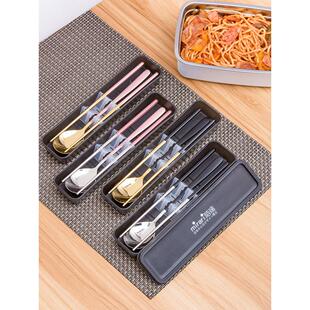 采购产品便携式筷子，勺子和叉子，不锈钢单人餐具，便携式餐具三