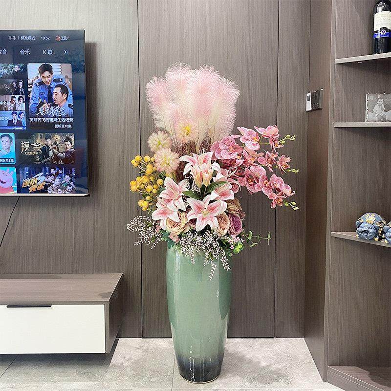 景德镇现代轻奢陶瓷落地大花瓶客厅插花彷真花北欧新中式装饰摆件,家居饰品,婚庆/商业花艺,淘宝优惠券,粉丝福利购,淘宝优惠卷