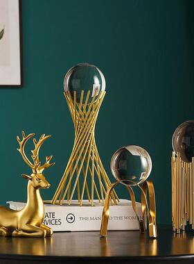 北欧玻璃球办公室酒柜装饰品现代简约玄关电视柜客厅工艺摆件轻奢