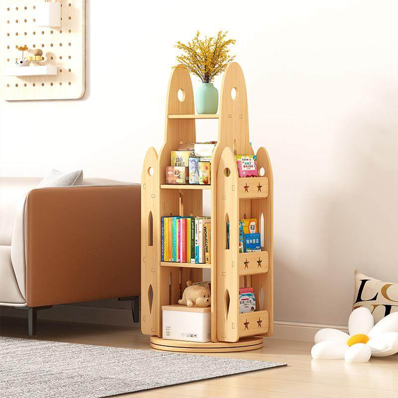 全实木儿童旋转书架 小火箭设计 家用创意置物架 多层展示架,住宅家具,儿童书柜,淘宝优惠券,粉丝福利购,淘宝优惠卷