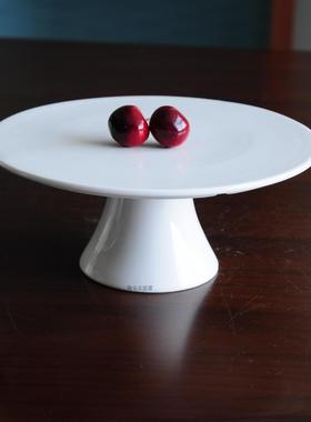 纯平陶瓷高脚盘婚庆宴会蛋糕摆盘展示盘14寸cake stand蛋糕托盘