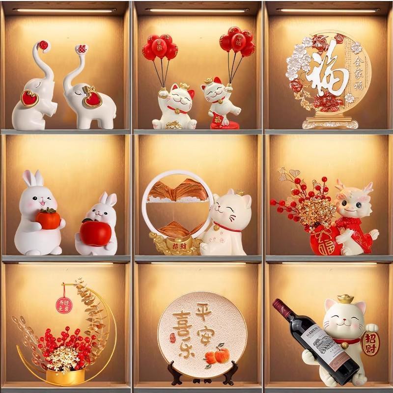 酒柜高档鹿发财装饰品工艺品乔迁客厅家居电视柜新房玄关礼物摆件