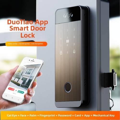 马来新加坡人脸识别掌纹手机图雅远程视觉猫眼数字铁门智能锁