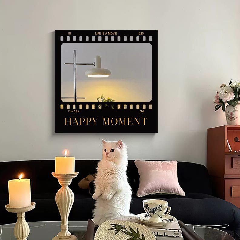 餐厅壁画镜子艺术背景墙面胶片覆古客厅沙发镜装饰画挂画小众网红