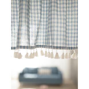 防蚊帘子遮挡橱柜短门帘挂帘防尘免打孔半帘小窗帘隔断帘宿舍半帘