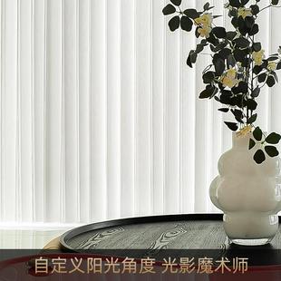 客厅阳台手动梦幻窗帘轨道竖百叶纱帘成都窗帘 电动梦幻帘2024新款