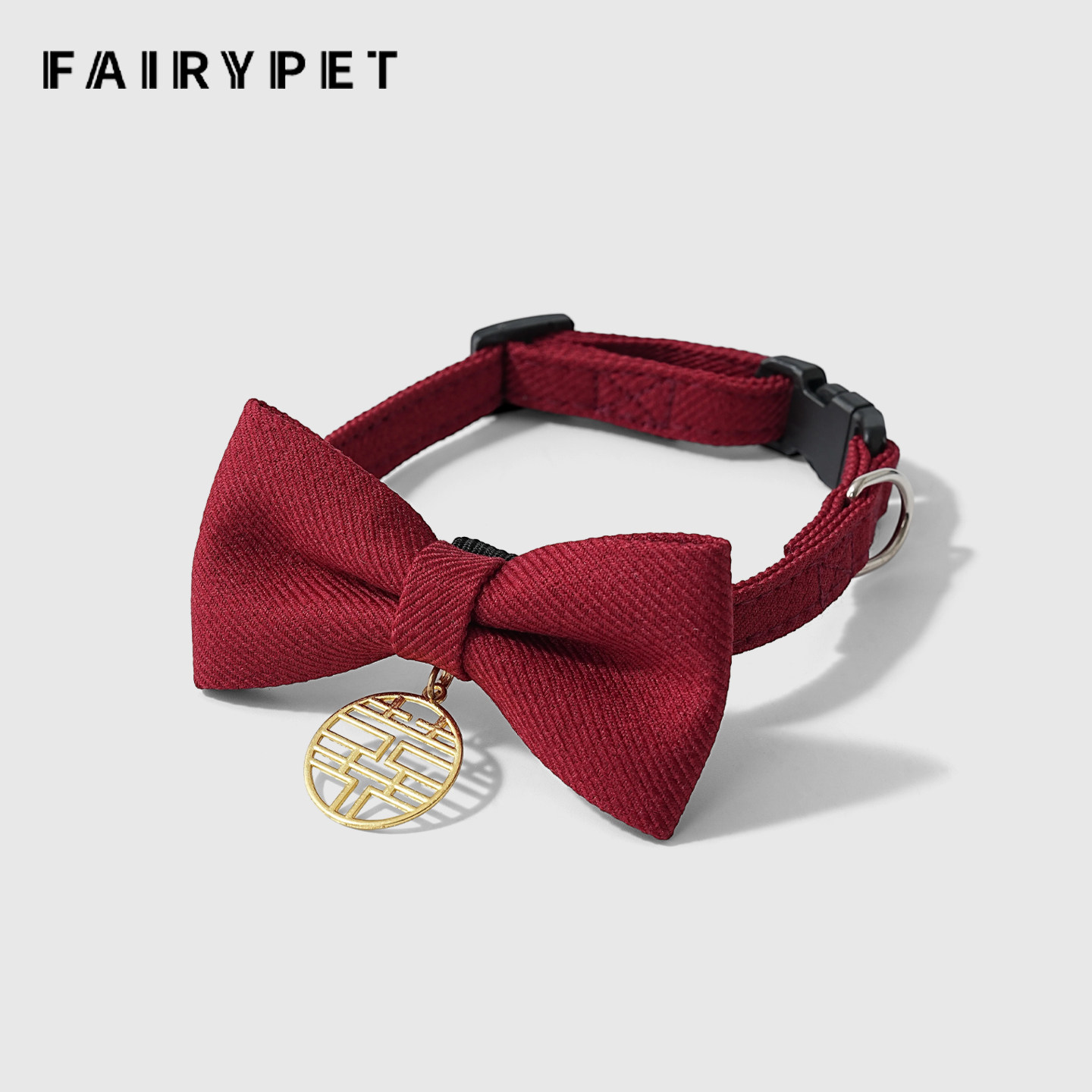 狗狗领结红喜字结婚装饰猫咪围脖口水巾宠物陪嫁项圈红色蝴蝶结