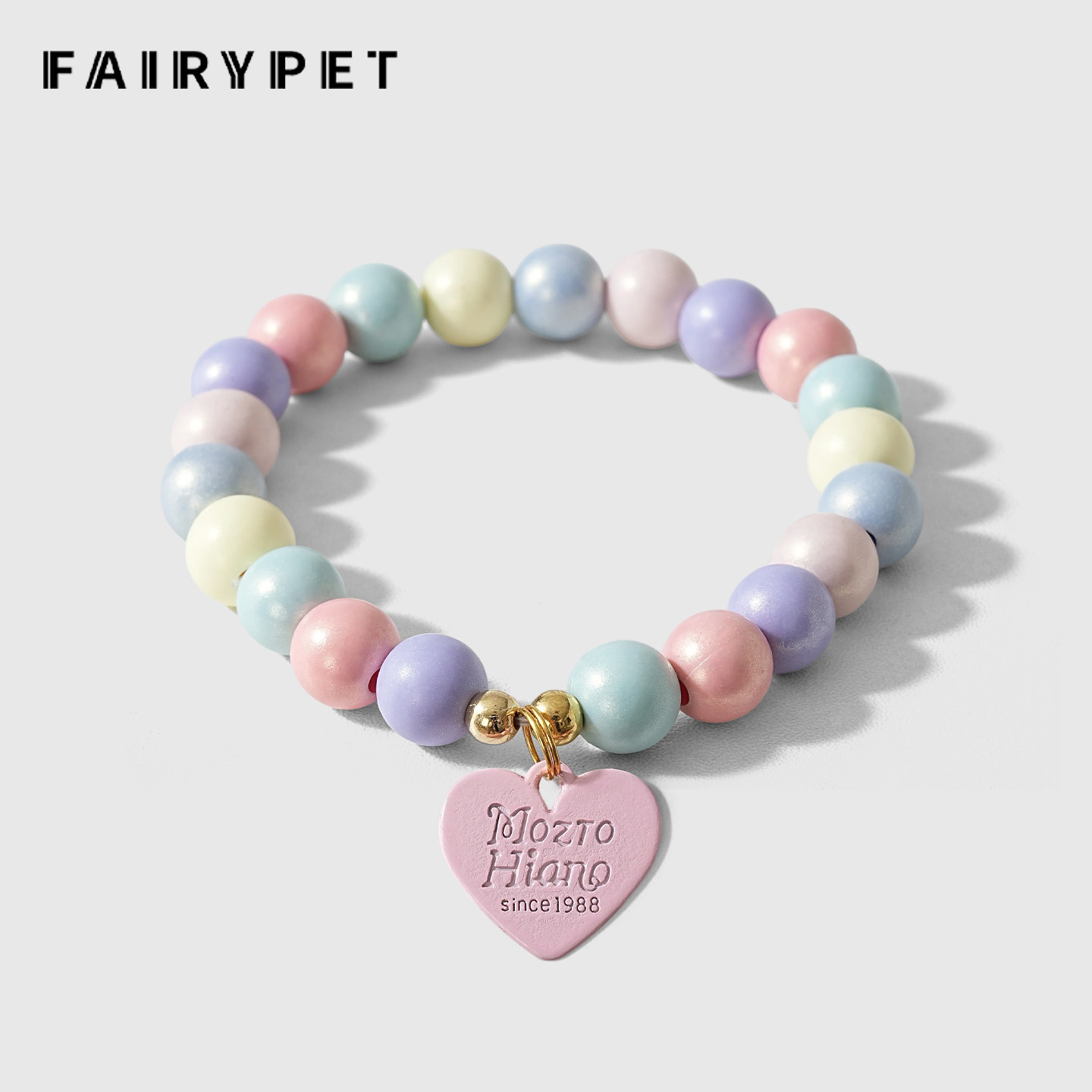 狗狗项链彩色猫咪项圈糖果色可爱爱心吊坠宠物围脖小型犬装饰品