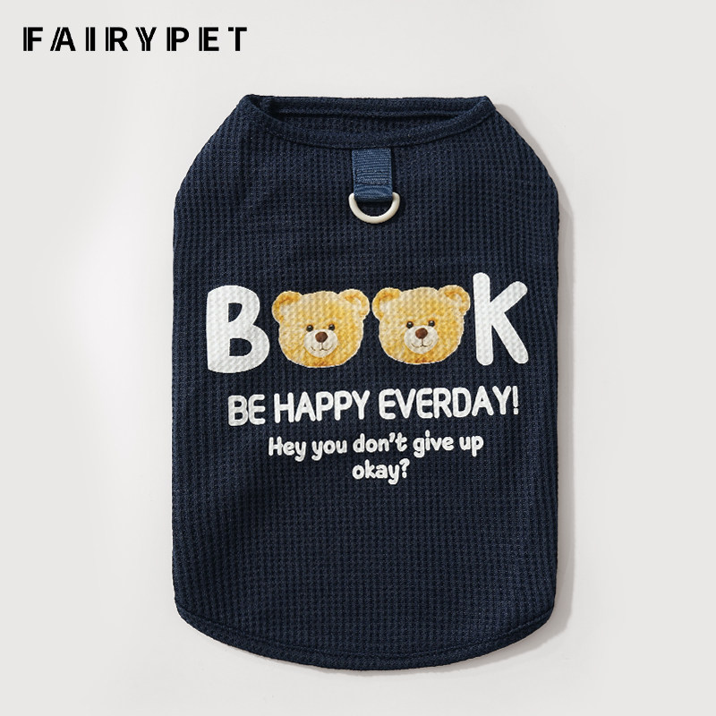 夏天狗狗衣服可牵引防掉毛小型犬背心比熊博美雪纳瑞外出遛狗猫咪图片