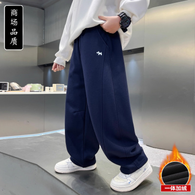男童加绒裤子秋冬休闲裤2025