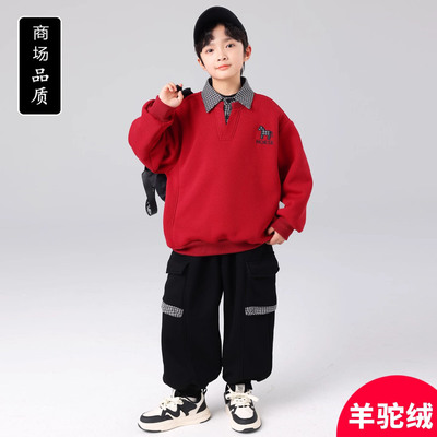 童装男童冬装套装加绒2025