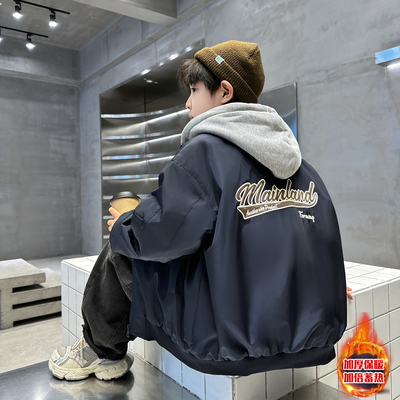 男童夹棉外套秋冬款2025新款