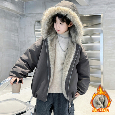 男童加绒加厚外套秋冬款