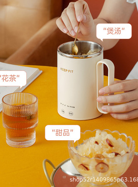 便携式煮粥小型办公室烧水杯旅行加热杯电炖杯不锈钢养生杯礼品