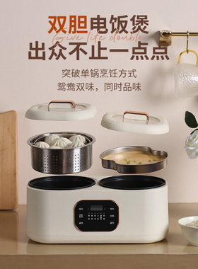 双胆电饭煲多功能电饭锅电煮锅鸳鸯锅蒸煮智能电火锅煮饭欧规英规
