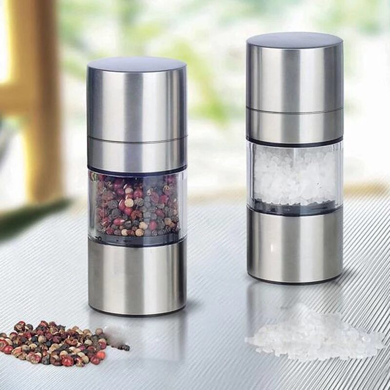 胡椒磨不锈钢胡椒研磨器手动研磨调料瓶玻璃调味罐Pepper Grinder
