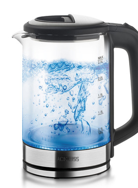 欧规英规美规透明玻璃2.5L电热自动大容量多功能水壶过热保护