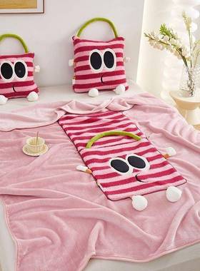 便车携手叠提抱枕被子用毯子用办公室午64563睡枕两头车载折靠枕