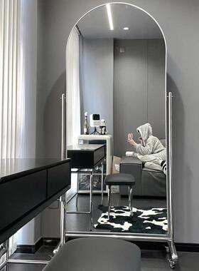 不锈身镜穿钢衣镜地镜家落用服装店镜子可AL967419移动全试衣镜显