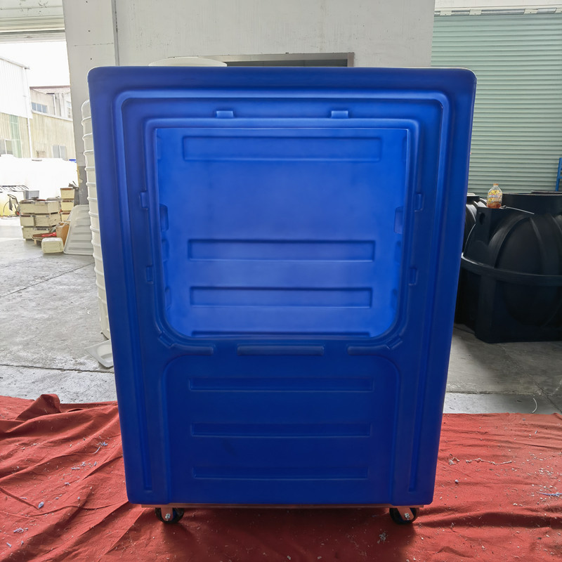 华社塑料布草笼新款洗涤漂染运输框不锈钢滚塑异形洗地机壳