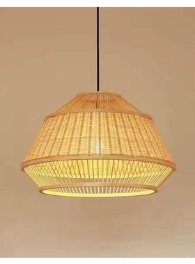 泰宁县南酒店餐厅工程竹吊编灯日式餐厅藤艺编12554pok织竹艺亚竹