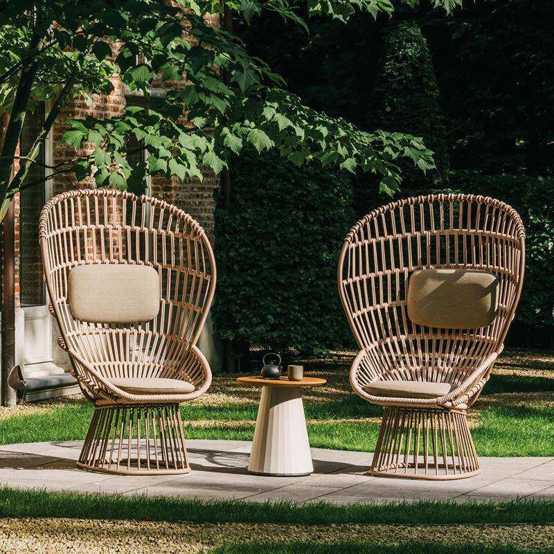 户外沙发设计师庭院露板方台休闲藤别墅民宿UMH样售楼椅部绳编椅