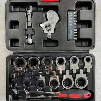 可换头NTU多功可能拆卸式棘轮扳油管摇头板手修手扳手套装家用维