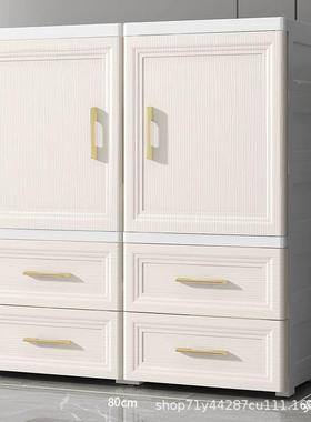 简易儿家童衣柜纳组轻奢用卧室50715装双开门衣橱结实小户型婴儿