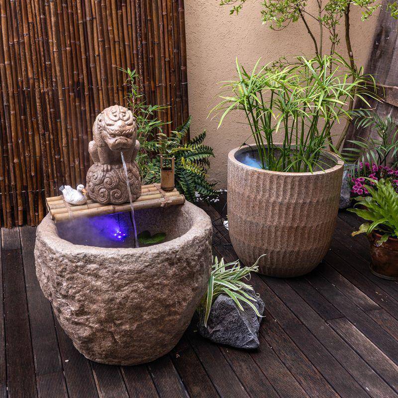 大型水喷泉古鱼缸罐TTD水阳循造景生财法客厅台落地水缸环E8