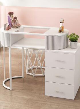 美DD102462甲桌白色奶油全风日式轻奢台网红多功美甲店能美甲单人