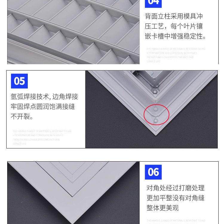 铝合金检修口开罩弱百叶窗电窗箱分水器门格橱柜门797遮挡地暖栅