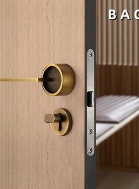 BBAG美式复黄古铜室内卧室分体房556门锁木古门门法式把手轻奢磁