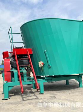 立式双牛轴粉碎混机养场揉草搅拌罐LDD牧场用12方草料切草合拌草