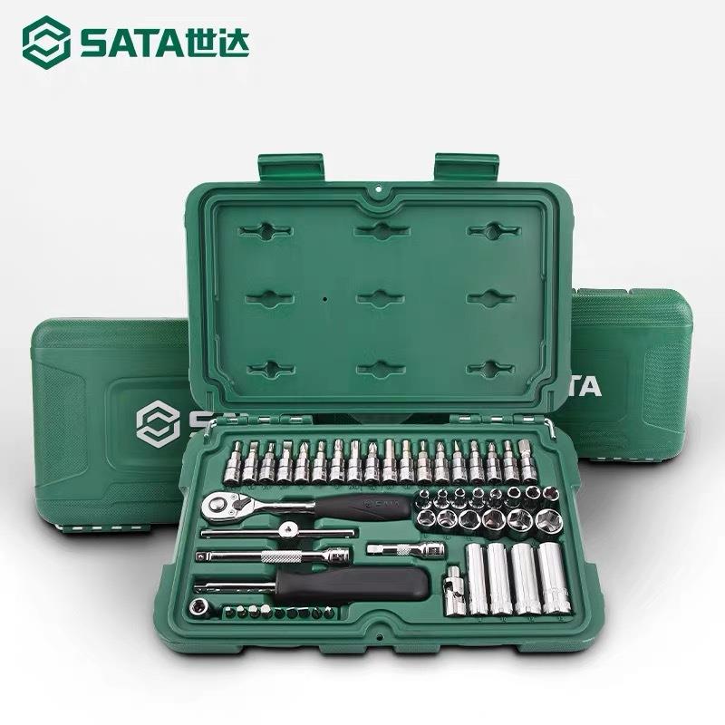 世达工具套筒棘轮扳手套装汽修维修工具52件套组合批头小飞组9001