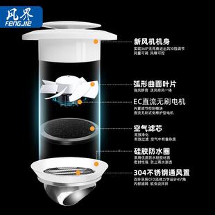 室换气强排无气扇窗双向极调速抽风 音壁静挂新风机系统LT家用卧式