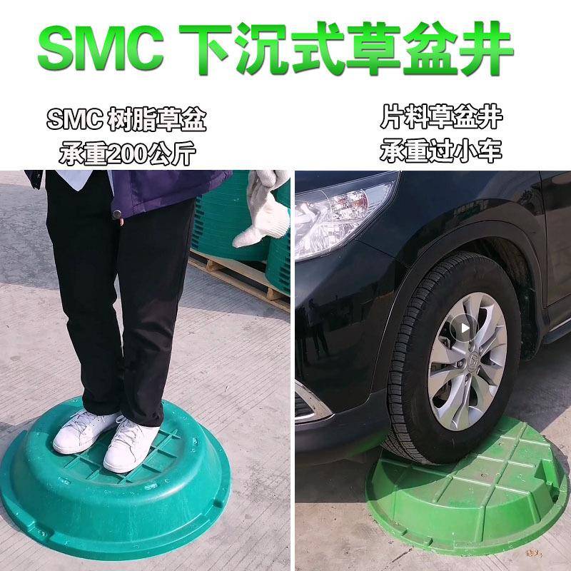 SMC复树下脂草盆井圆沉式植草井盖方形KPV形花合盆井绿化隐形窨井