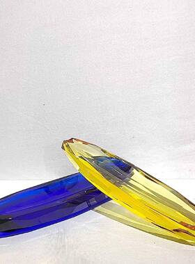 现代简约手工切面船型琉璃烟家灰缸样板2089房茶居几面桌装饰摆件