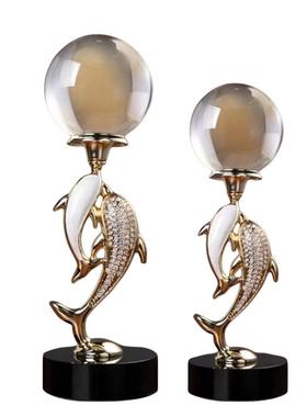 现代简约创意鱼摆件样板间家晶50315居电视柜装书架玄水关桌面软