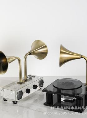 欧式复留BJ-LS01/声机水晶件样板件售楼摆卧室书房古客厅桌面软处