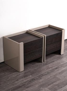 9W储意型式极简床头柜烟42557熏色简约现烤漆小户床代边柜创意卧