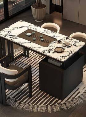 *L极简阳台茶家F97889JJ用小茶台烧水壶体嵌桌入式轻奢现代简桌约